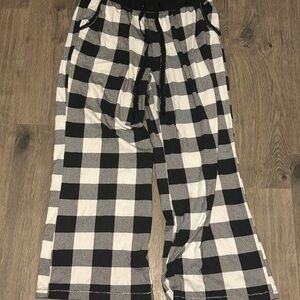Women's Black and White Checkered Pajama Bottoms